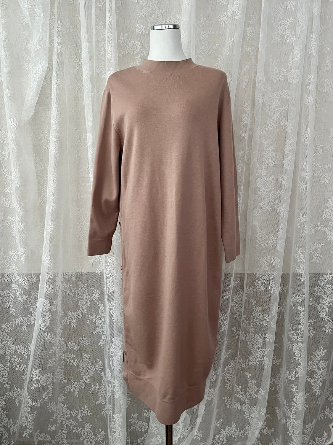 F) 한섬 마인 MINE 롱 니트 원피스 인디핑크 상품이미지1