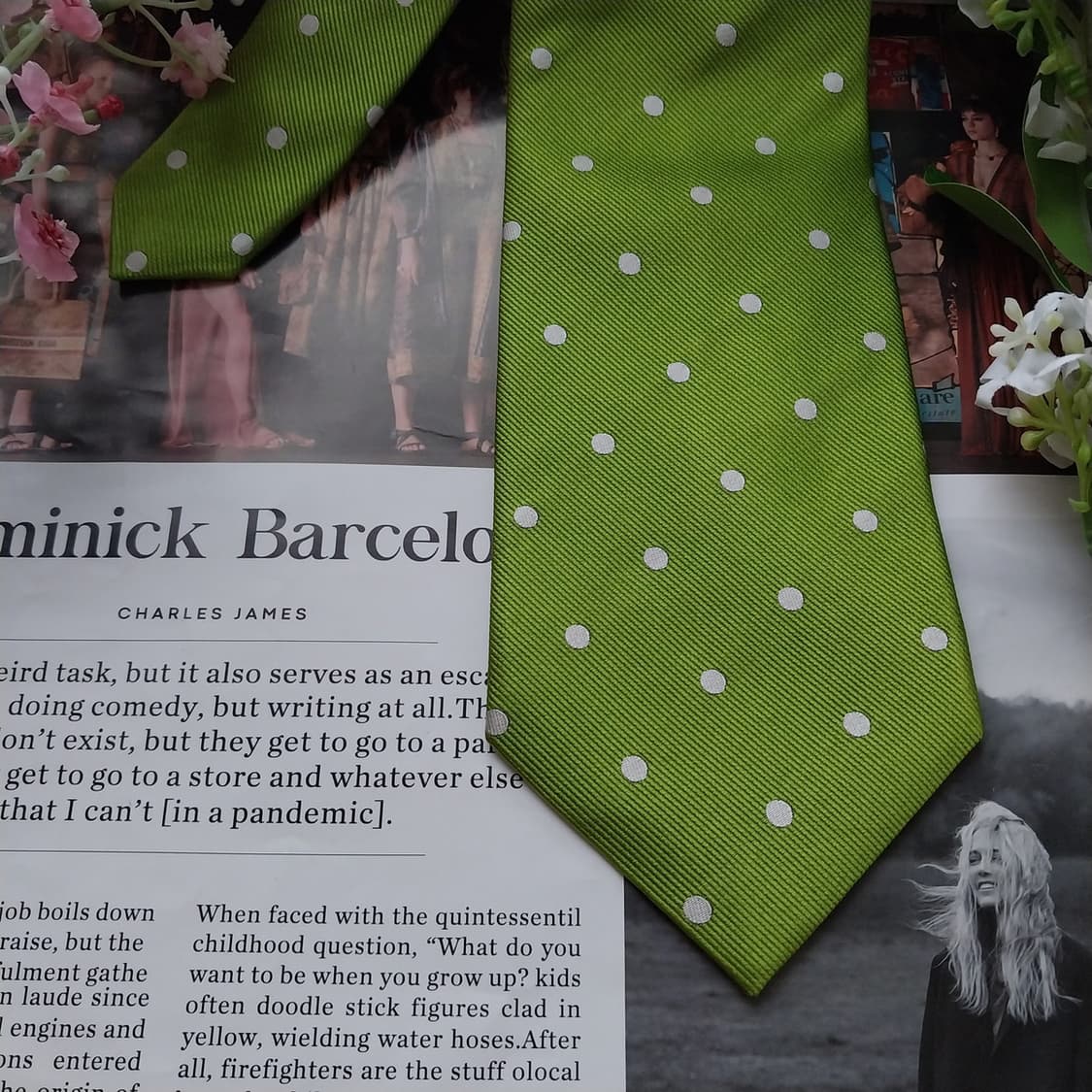 니나리치 실크 라임 도트 넥타이 9.1cm A등급 K1681
 상품이미지5