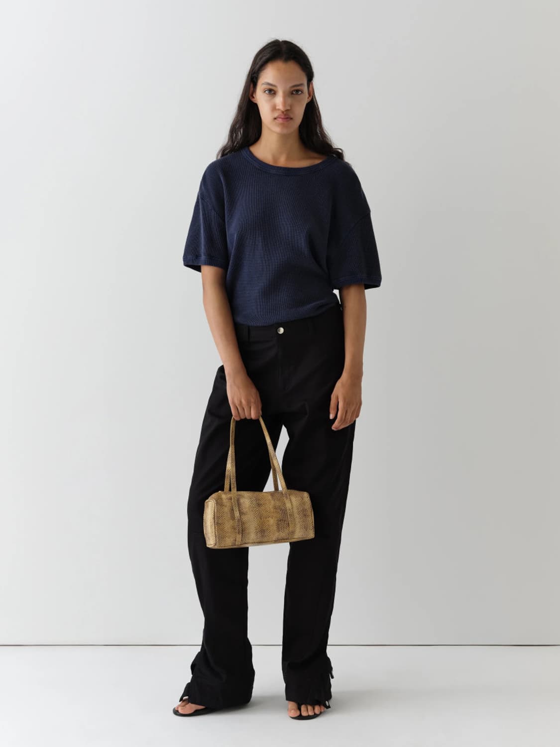 [XS,S,M]기마구아스 Max 와플 티셔츠/네이비 상품이미지5