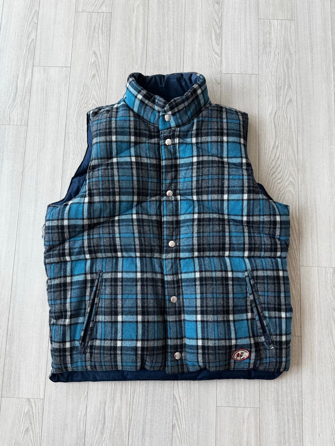 빈티지 카멜 다운 베스트 네이비 상품이미지1