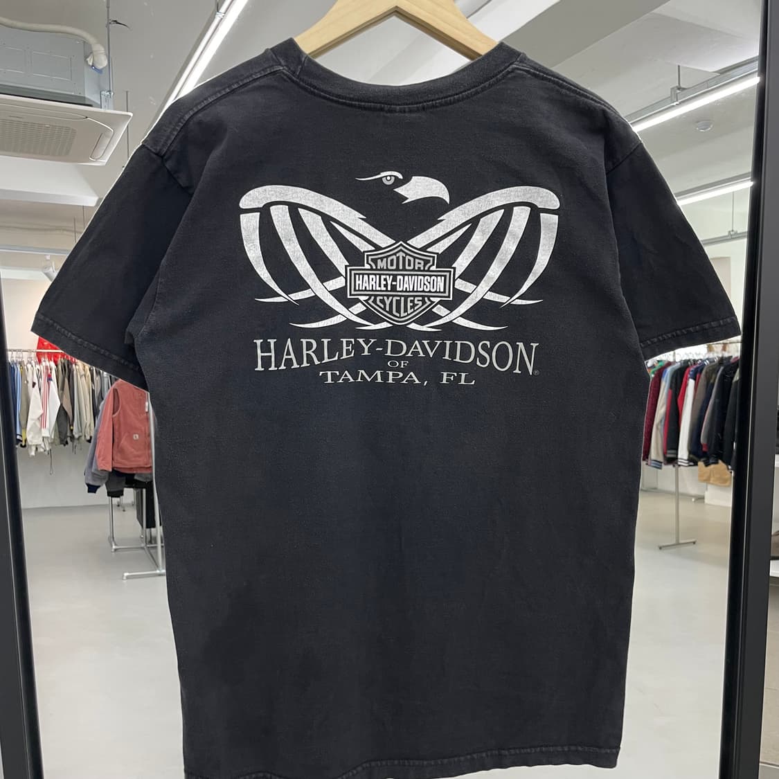 할리데이비슨 00s 라이트닝 번개 페이딩 빈티지 반팔 티셔츠 상품이미지7