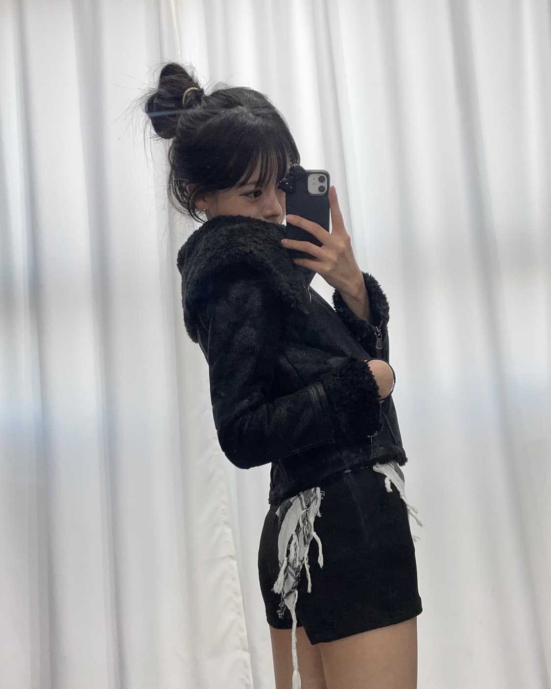 🎸블랙 숏 무스탕 자켓🎸 상품이미지2