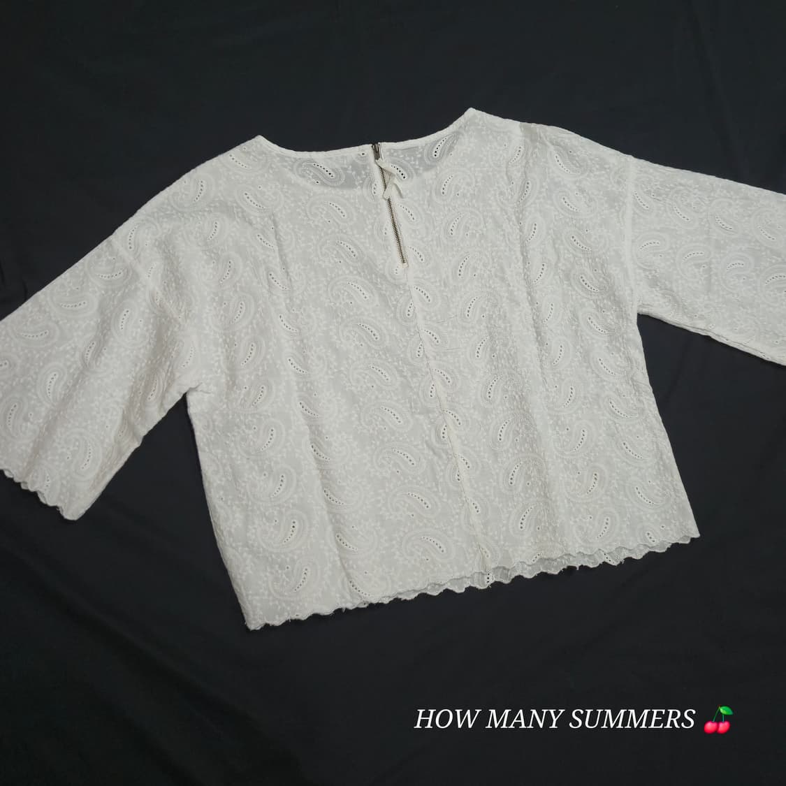 niko and... 화이트 페이즐리 자수 레이스 크롭 블라우스 상품이미지2