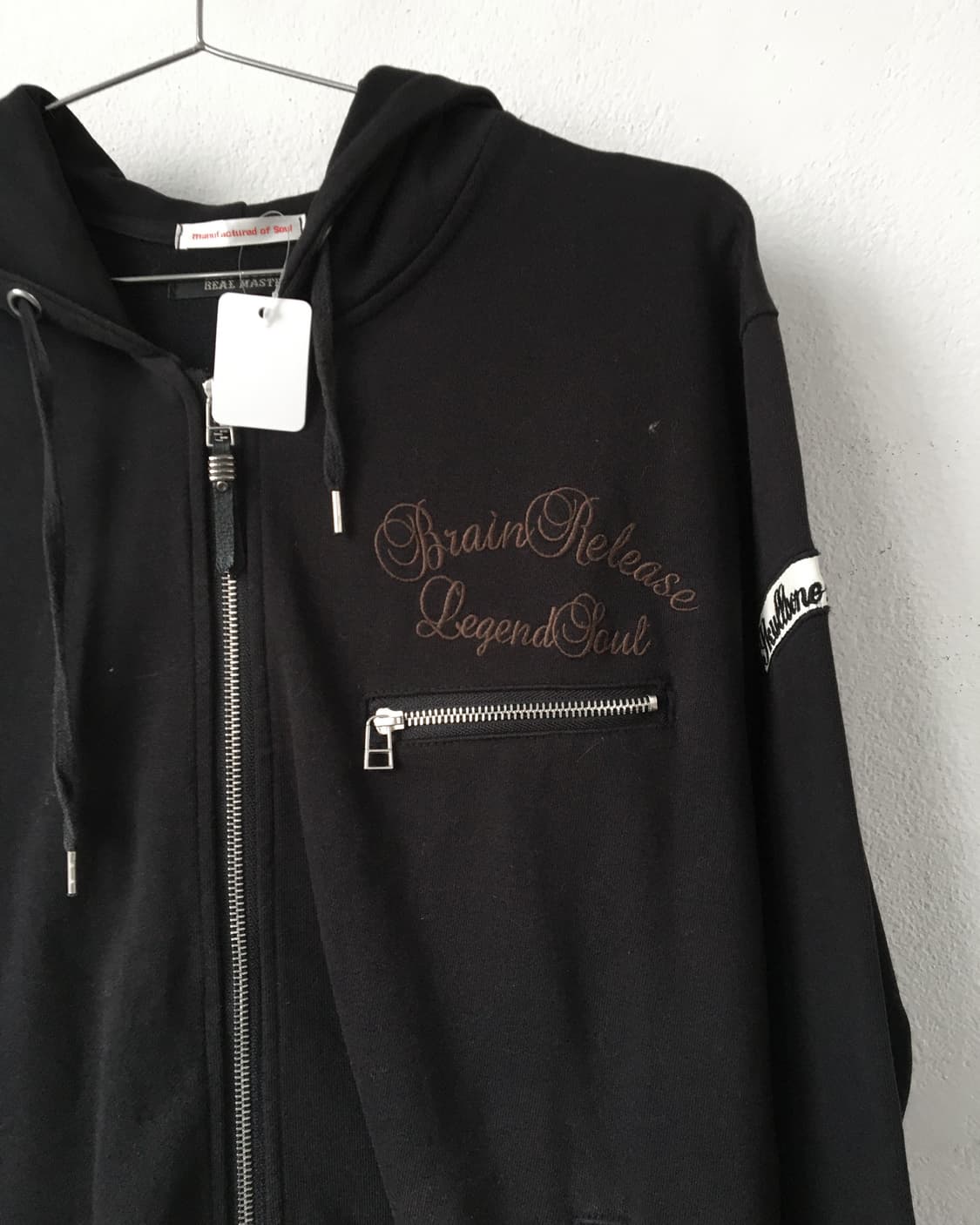 Back skull patch point hood zip pu 상품이미지4