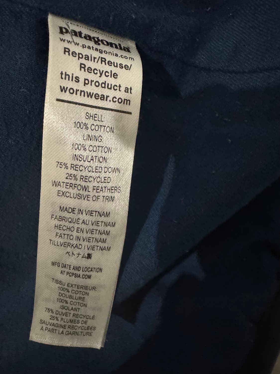 파타고니아 50주년 600필 코튼 다운자켓 상품이미지5