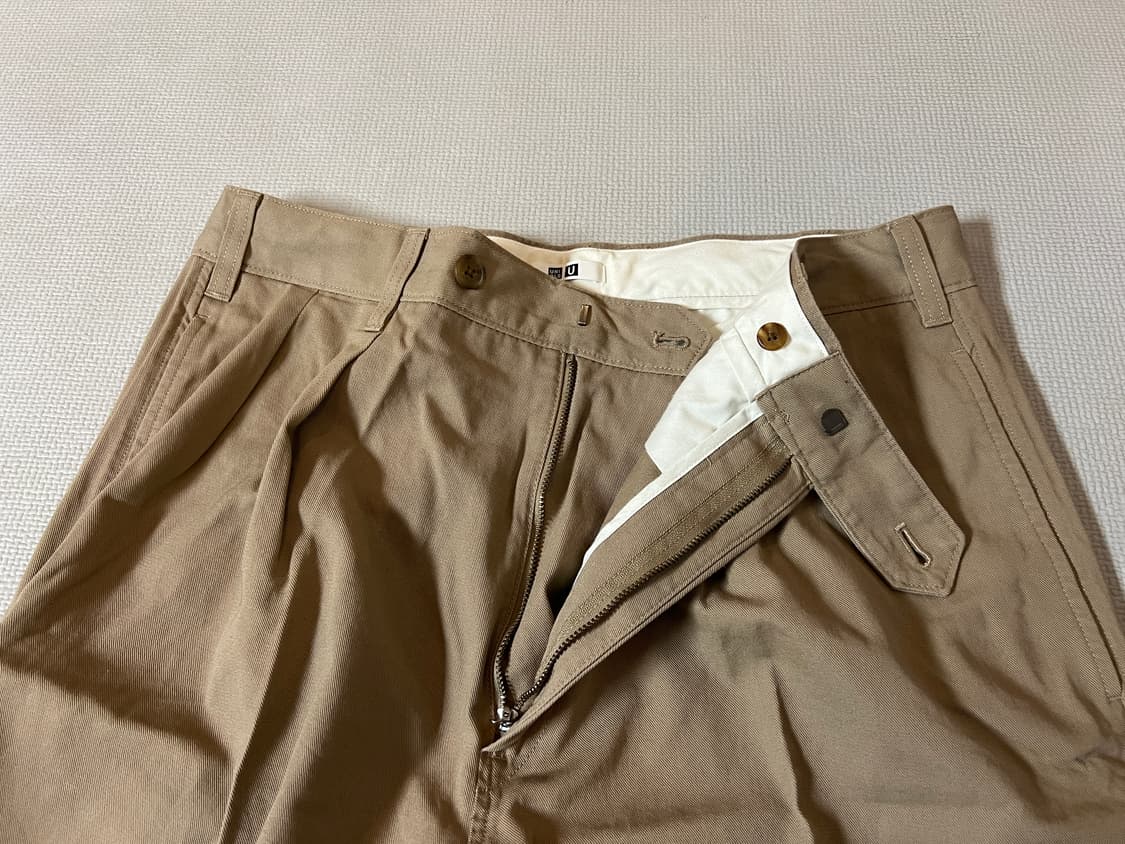 무료배송 - 새제품 유니클로 U 투턱 와이드팬츠(베이지) 36 상품이미지3