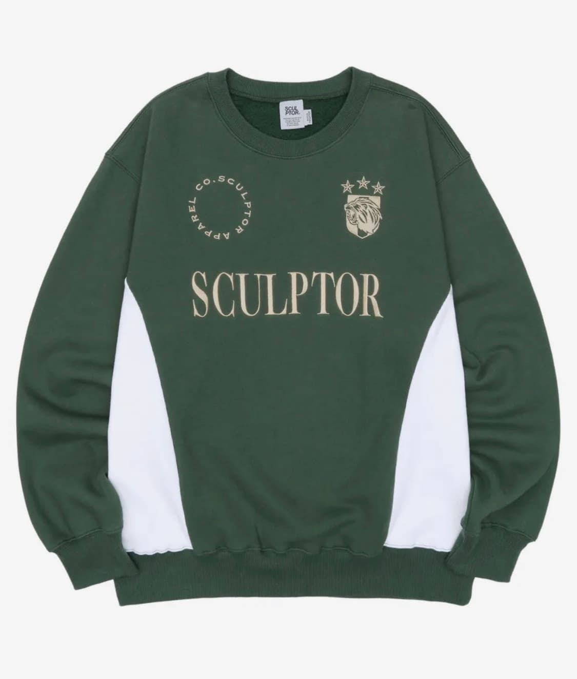 스컬프터 컬러블록 맨투맨 그린 S 상품이미지2