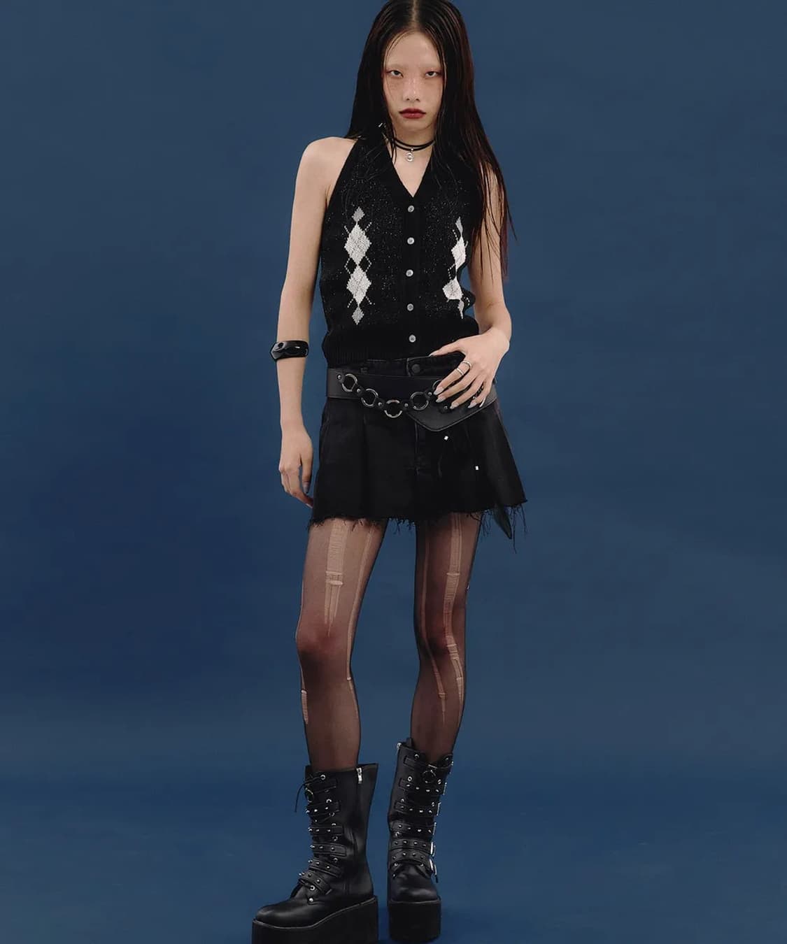 낫노잉 린넨 니트 홀터 탑 베스트 조끼 상품이미지1