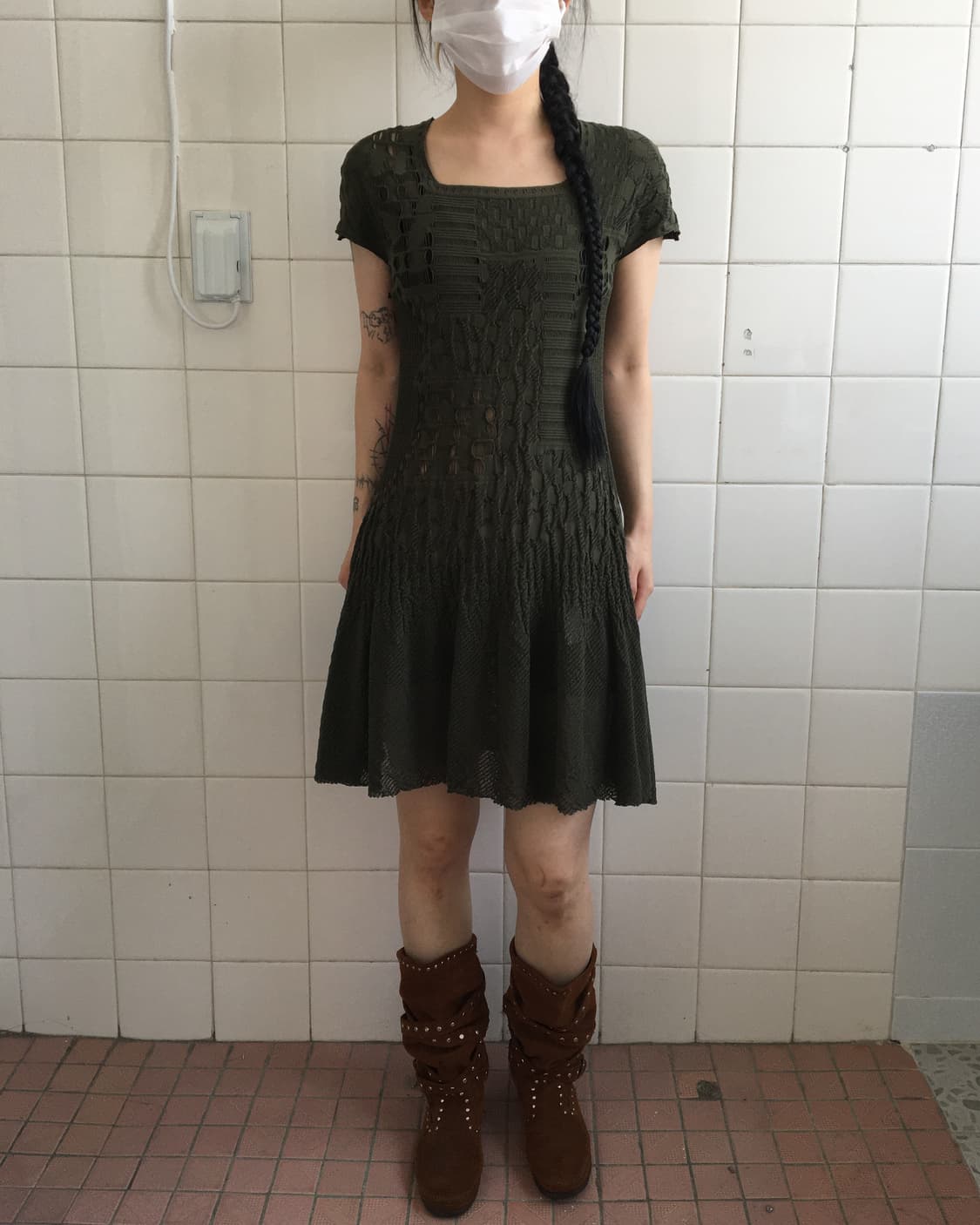 Punching pattern pleats onepiece 상품이미지7