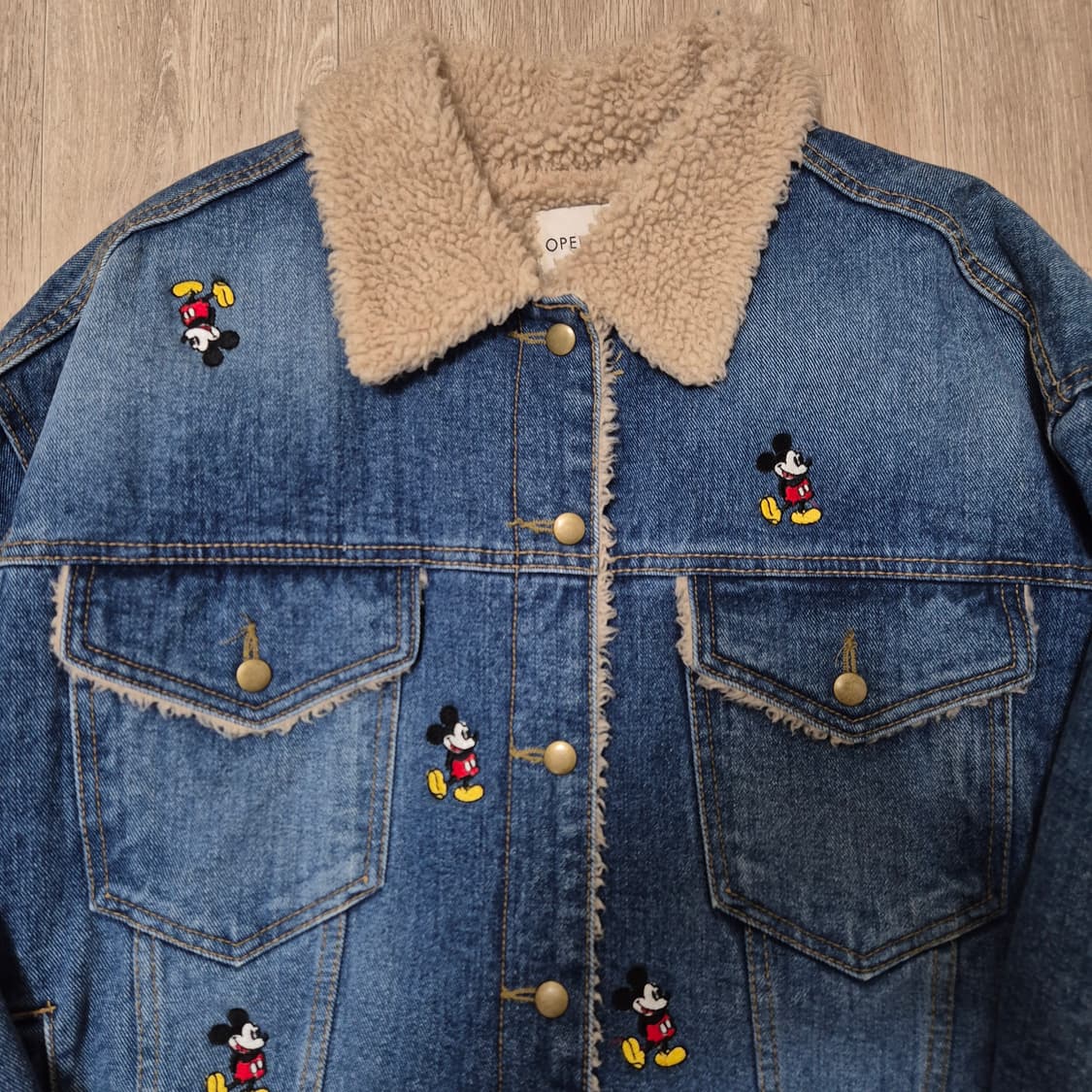 오픈파티 미키마우스 멀티 자수 양털 데님 청자켓 M(95) 상품이미지2