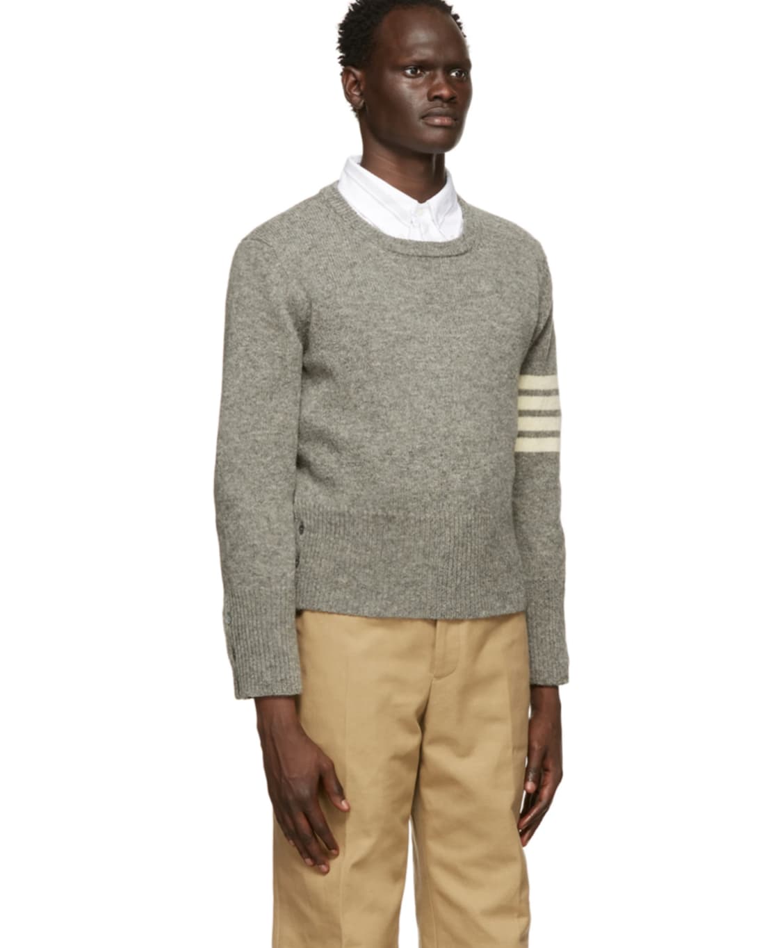 톰브라운 셰틀랜드 크루넥 울 니트 그레이 cp컴퍼니 칼하트 상품이미지4