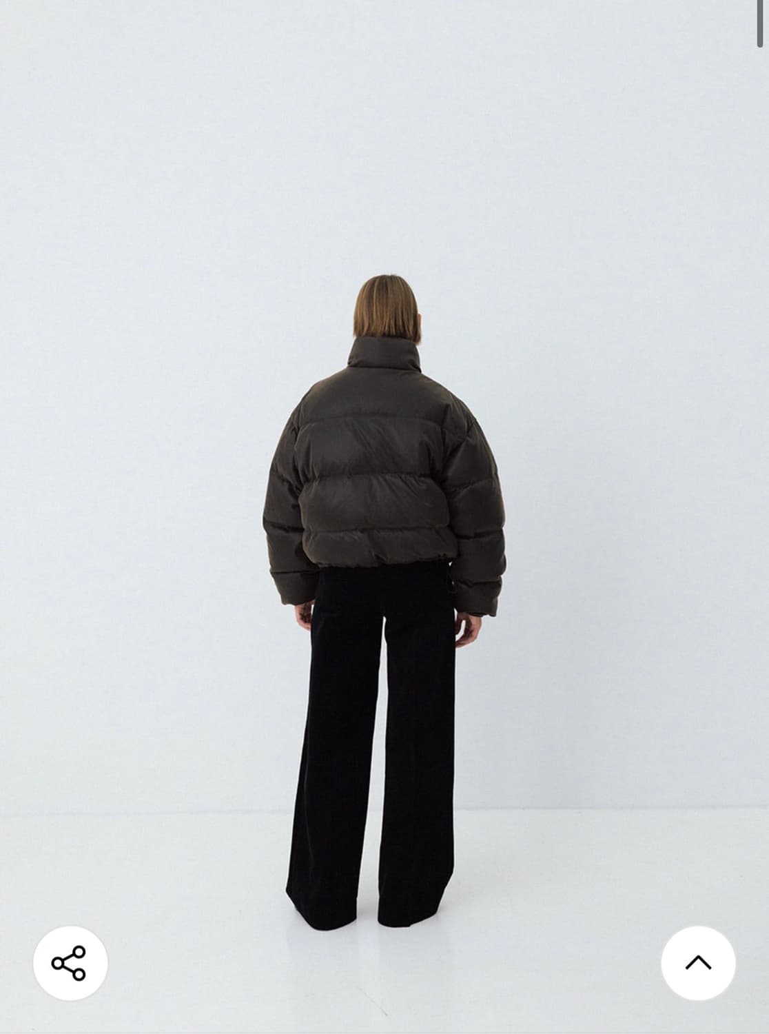 LE 르 브라운 크랙 페이크 레더 하이넥 다운 패딩 점퍼 F 상품이미지4