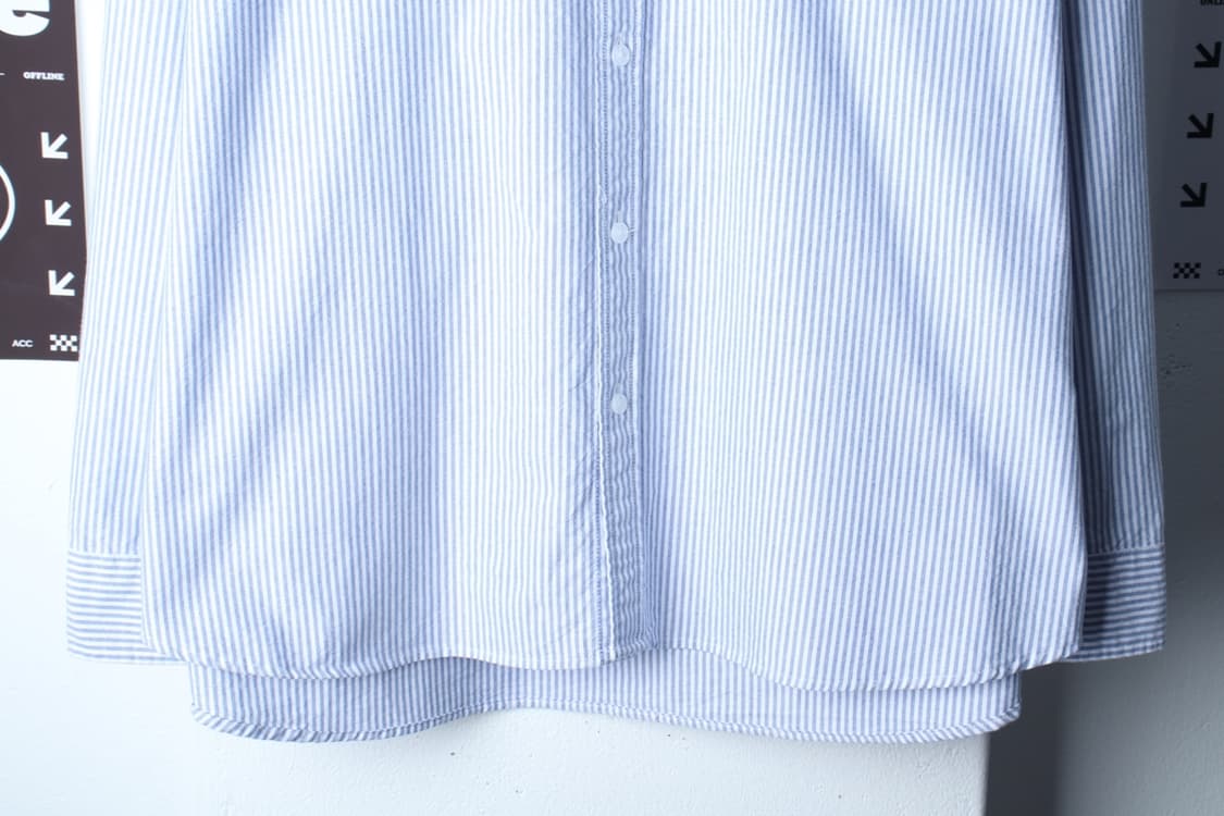 (M-XL) 테이크이지 셔츠 남방 옥스포드 스트라이프 연블루-H33040 상품이미지4