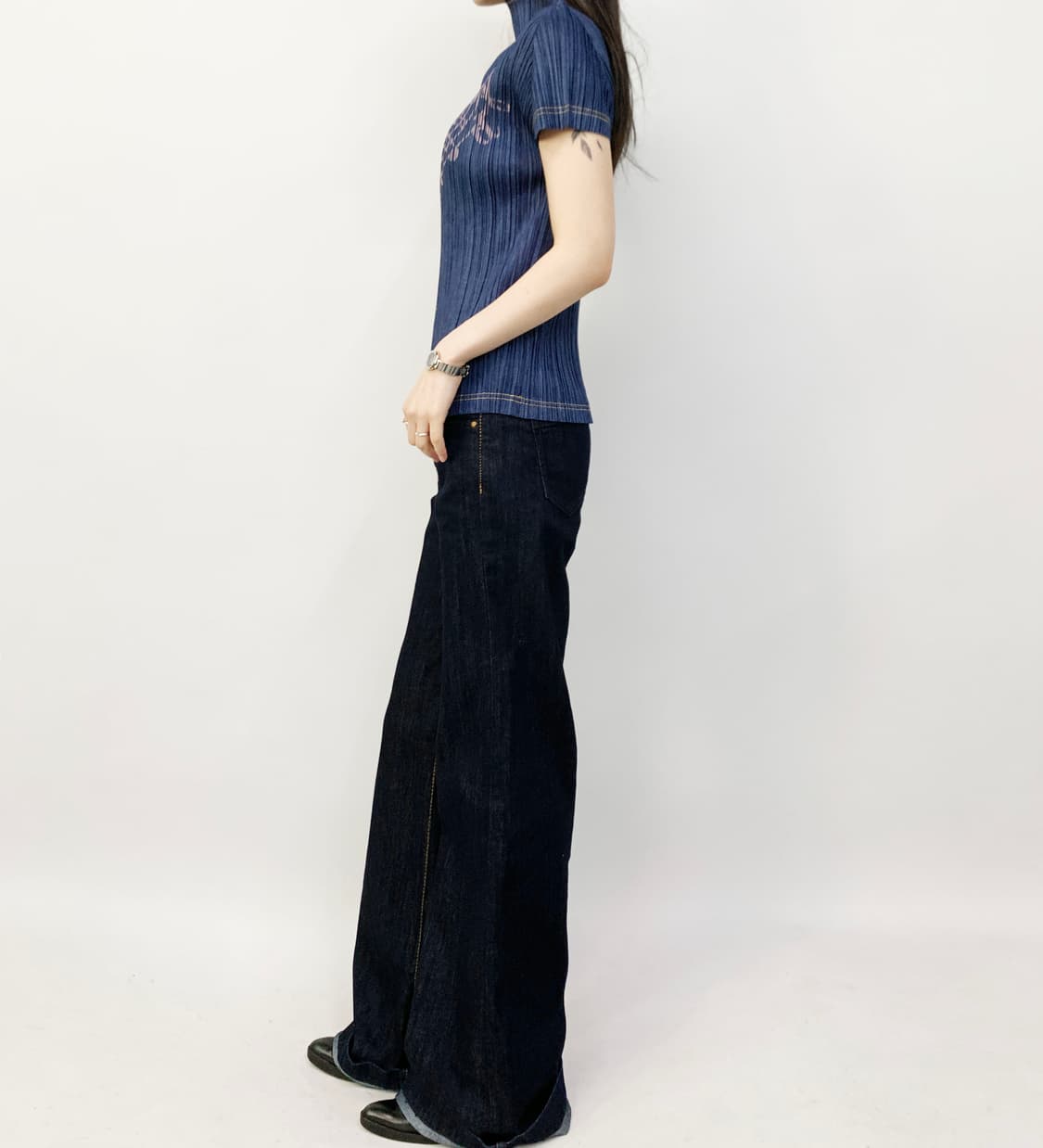 플리츠 플리즈 반팔 블라우스 상품이미지3