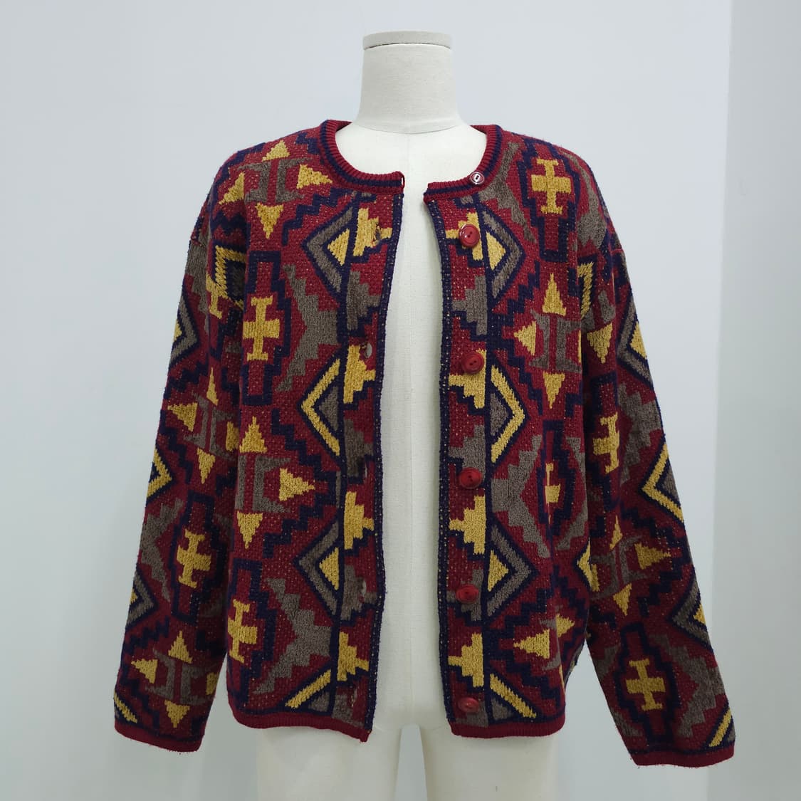 일본산 에스닉 패턴 니트 가디건 상품이미지2