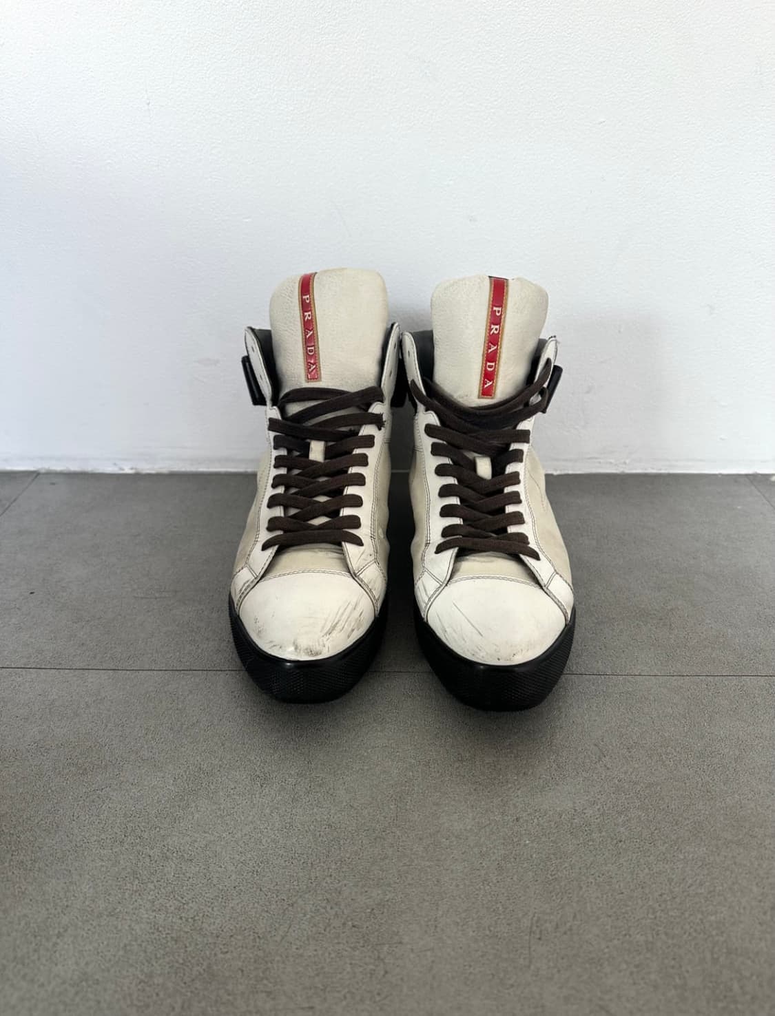 프라다 스포츠 아이보리 히든웨지 하이탑 상품이미지2