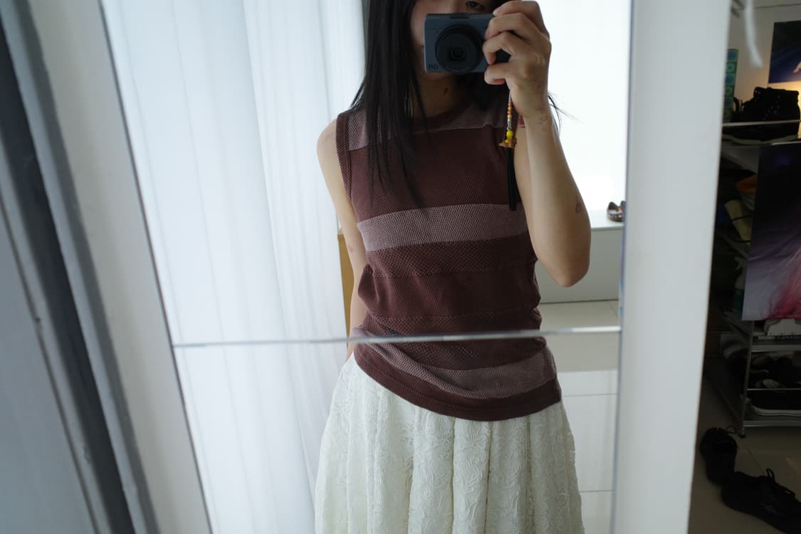 Mesh stripe sleeveless 상품이미지3