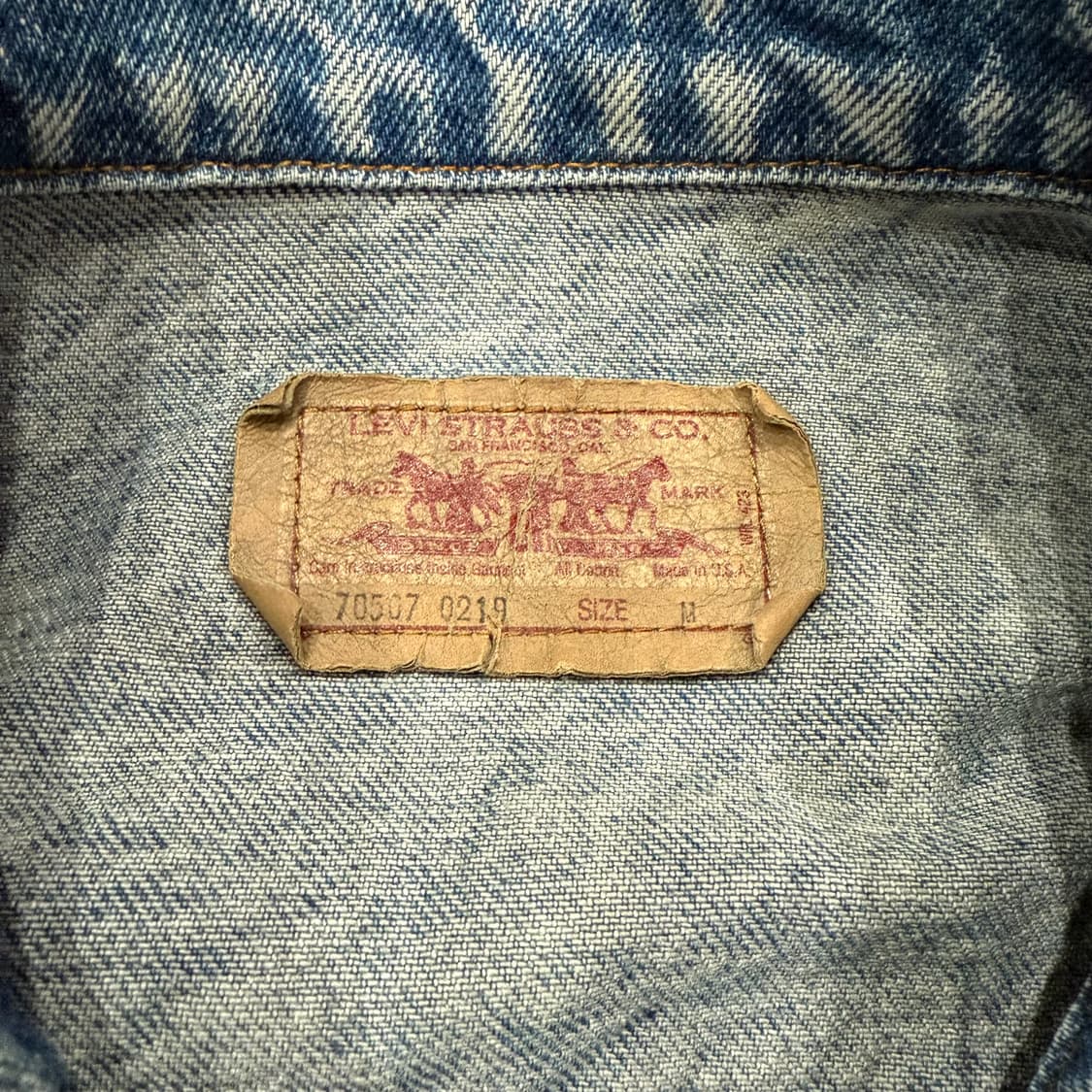 M 리바이스80s levis 빈티지 에시드 워싱 트러커 데님 청자켓 상품이미지8