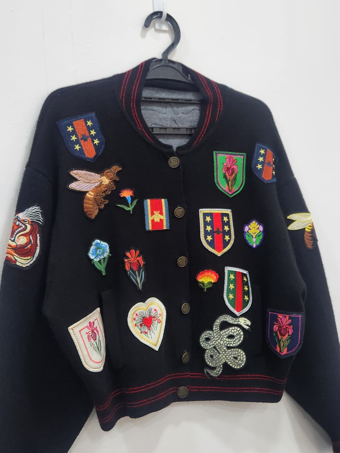 [F] 호랑이 패치 니트 자켓 봄버 여성 F사이즈 상품이미지3