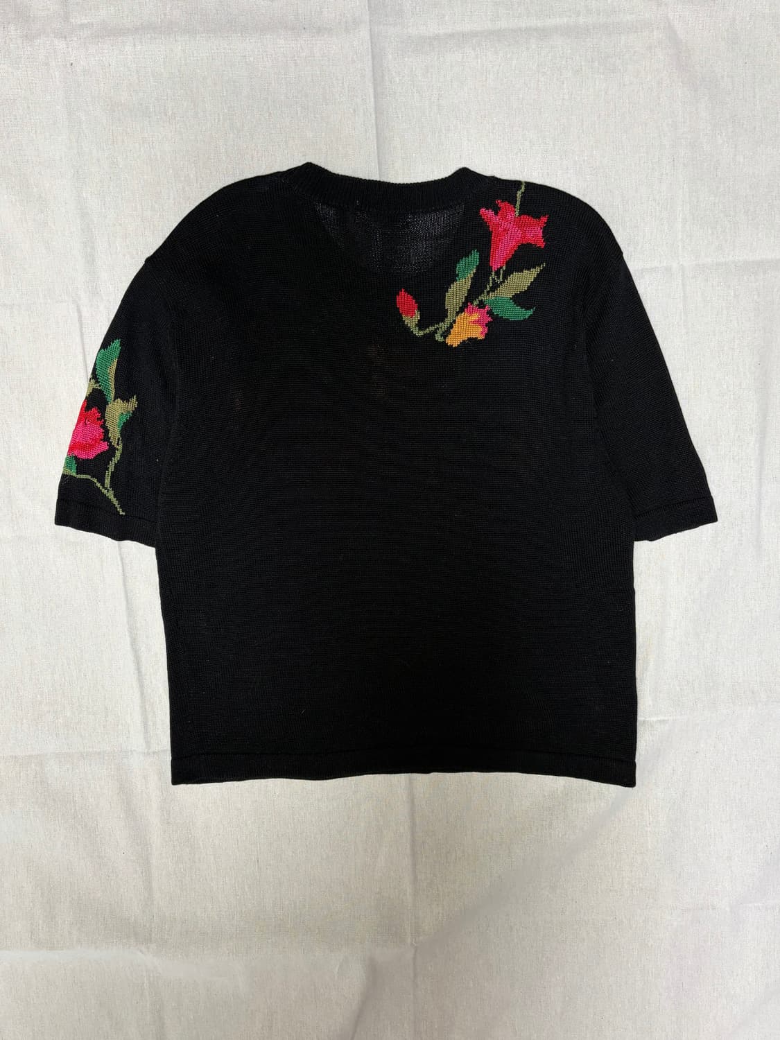 [일본빈티지] 플로럴 꽃 반팔 니트 상품이미지4