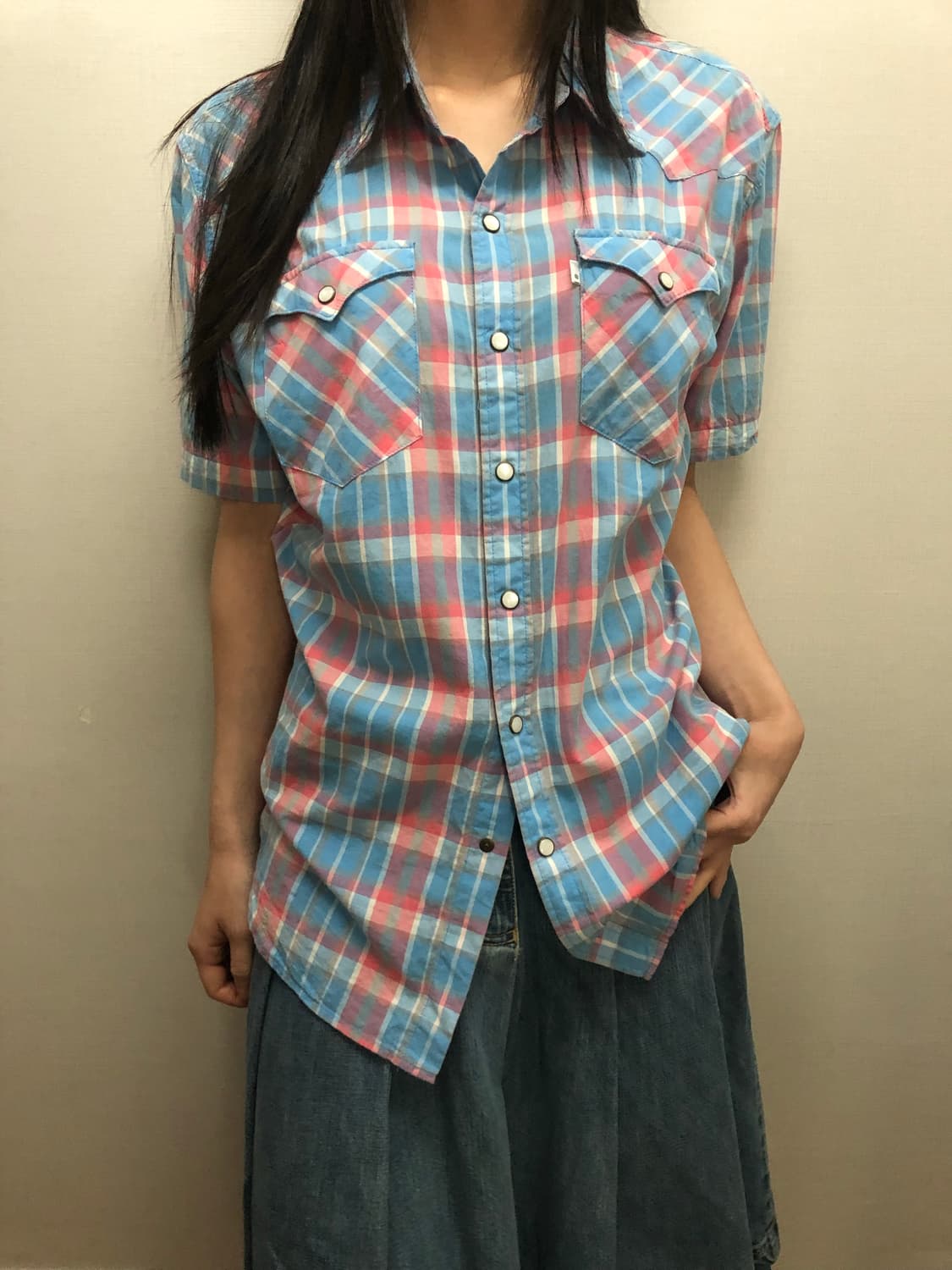 빈티지 리바이스 파스텔 체크 셔츠 상품이미지3