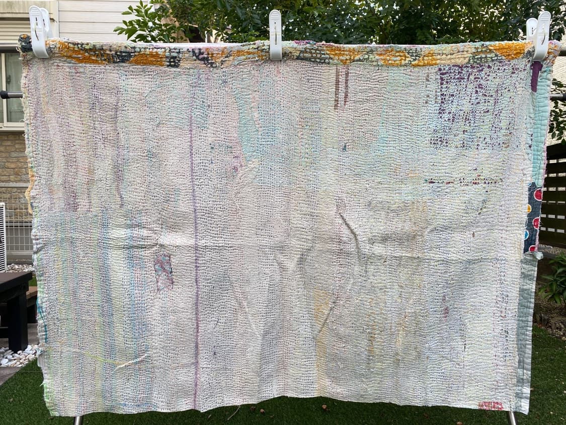 빈티지 칸타 퀼트 러그 블랭킷 인도 퀼트 보로 사시코 상품이미지2