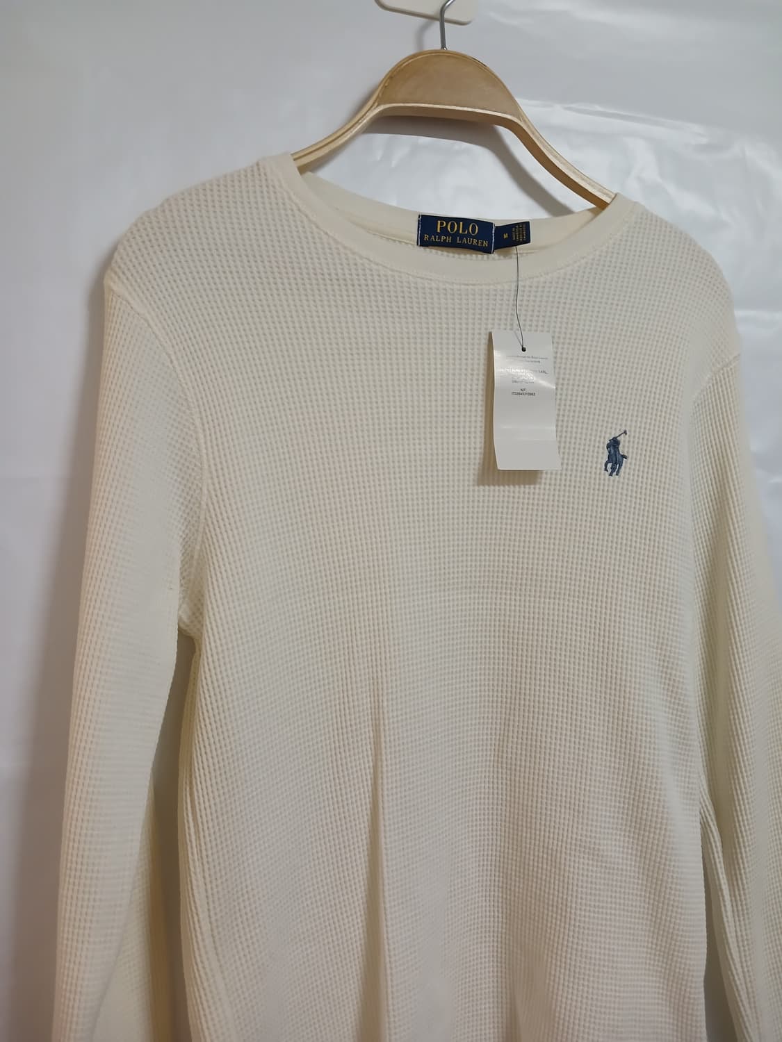 (새상품,M,95)폴로 랄프로렌 남성 와플긴팔면티 아이보리
 상품이미지2