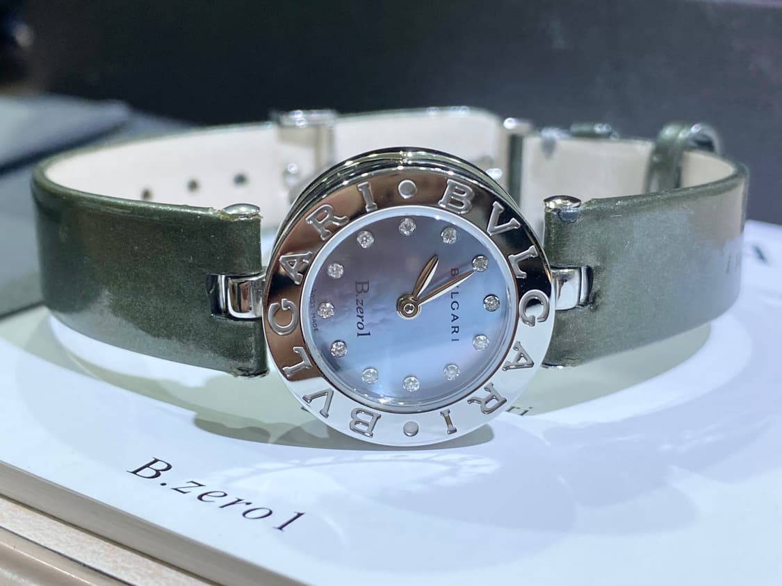 불가리 비제로원 블루 자개 다이아 12p 쿼츠 여성용 22mm 스몰 상품이미지1