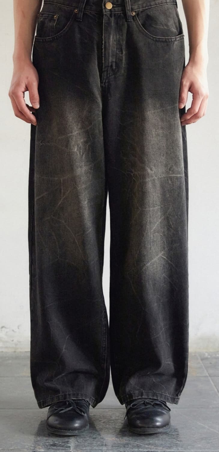[L] 주앙옴므 크리스 데님 팬츠 블랙 상품이미지2
