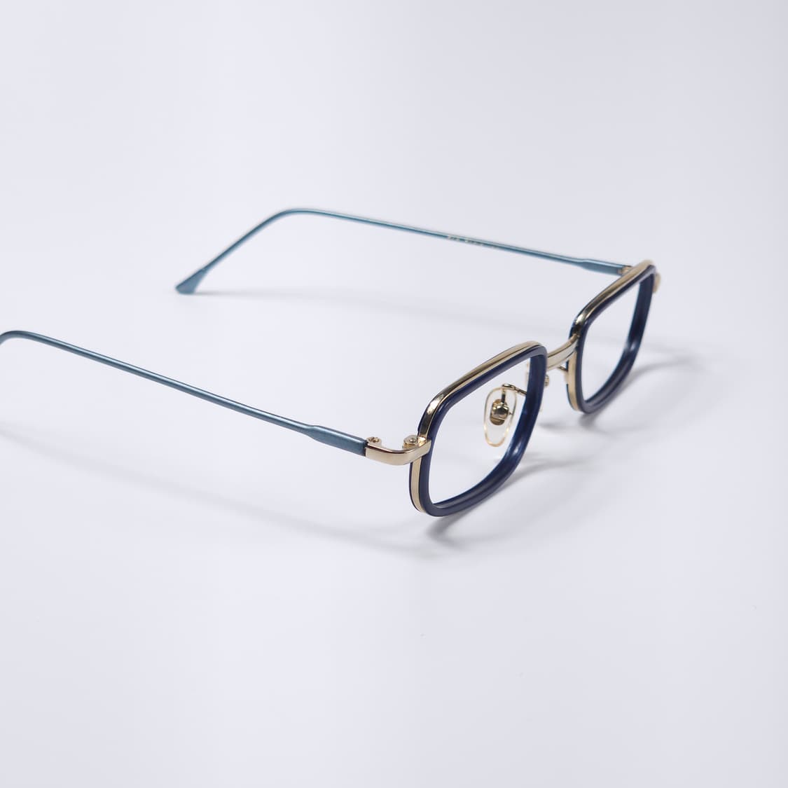 18K 도금 90년도 빈티지 사각 긱시크 블루 안경 상품이미지3