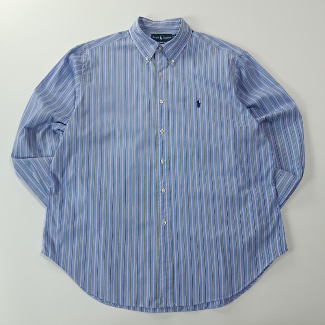 CK284 XL 폴로 90s 멀티스트라이프 블루 셔츠 남방 상품이미지1