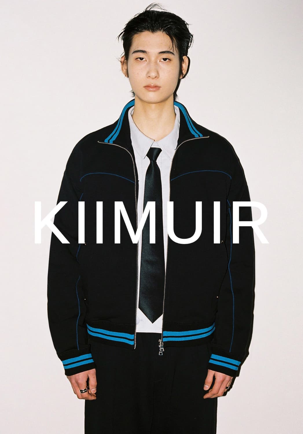 키뮤어 빅카라 투웨이 파이핑 트랙 집업 블랙 상품이미지1