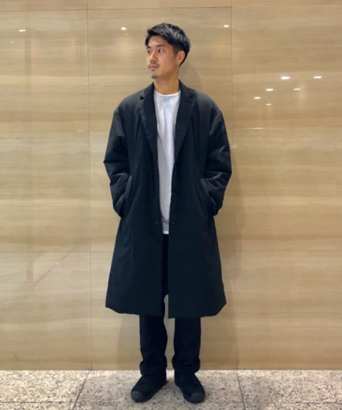 빔즈 안솜 패딩 오버 코트 네이비 L 상품이미지9