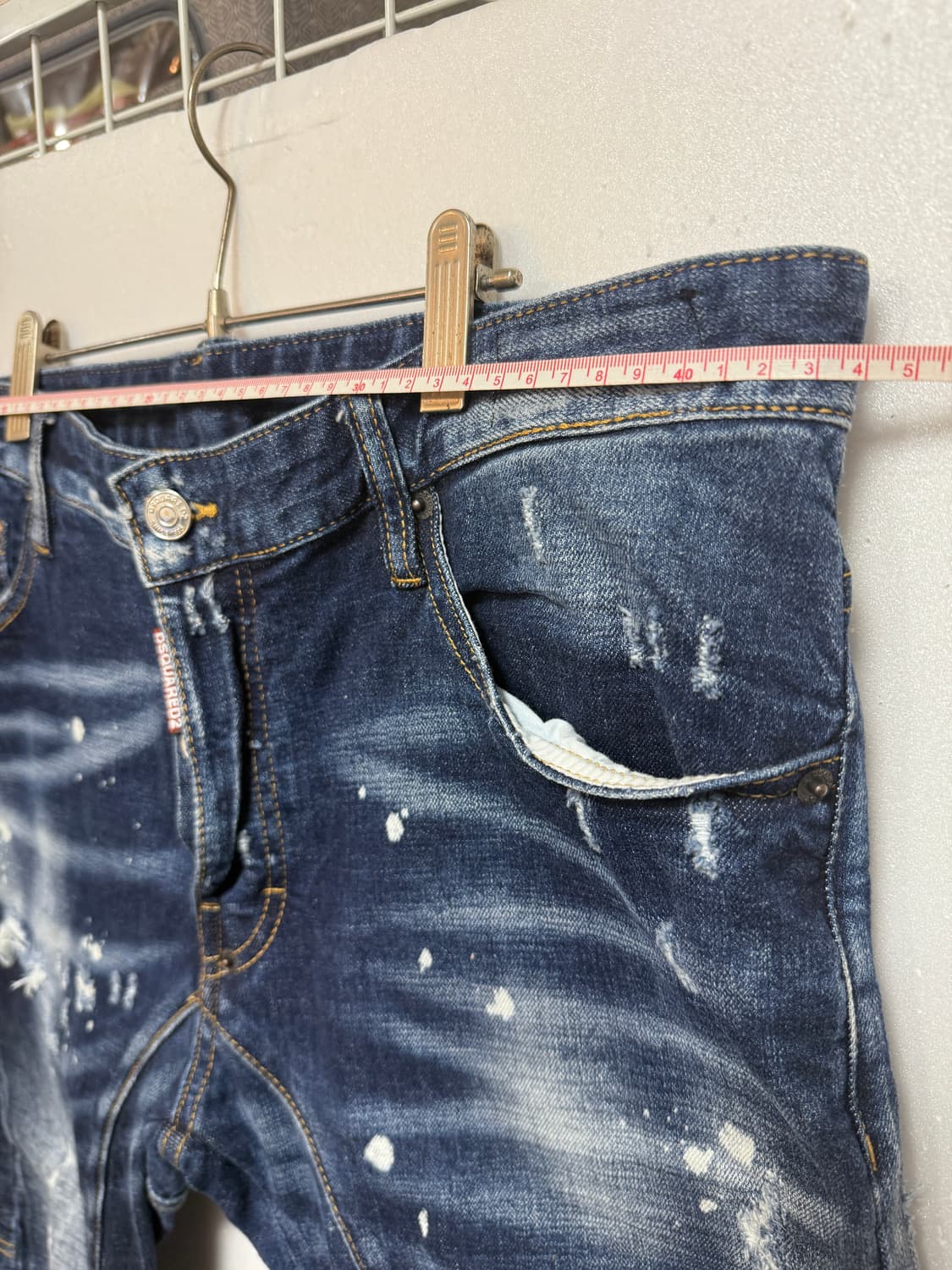 디스퀘어드2 화이트 페인팅 데미지 청바지 48 상품이미지5