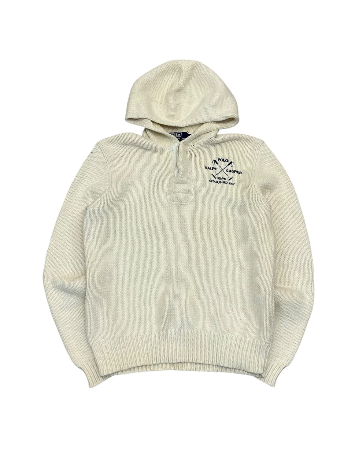 폴로 랄프로렌 헤비 코튼 후드 니트 스웨터 아이보리 M #csz2758 상품이미지3