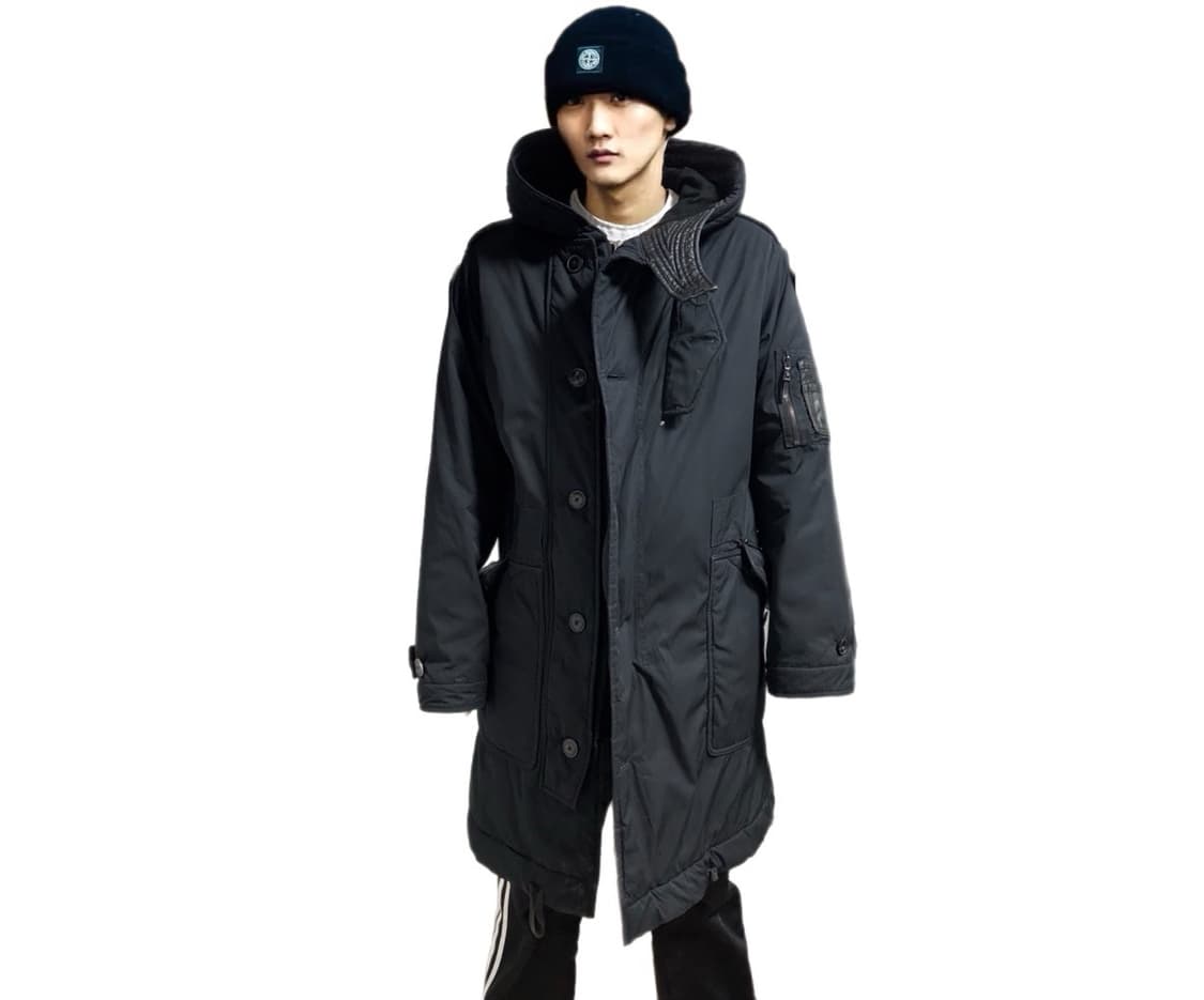 폴로 랄프로렌 멀티포켓 후드 나일론 +레더 롱 패딩 상품이미지1