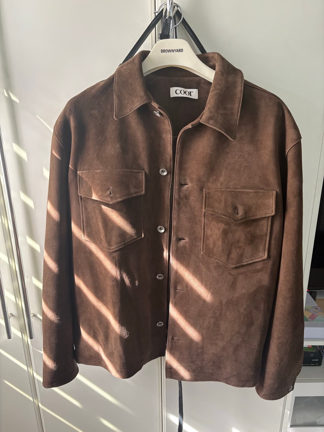 COOR 스웨이드 셔츠 자켓 L 캐멜브라운 상품이미지2
