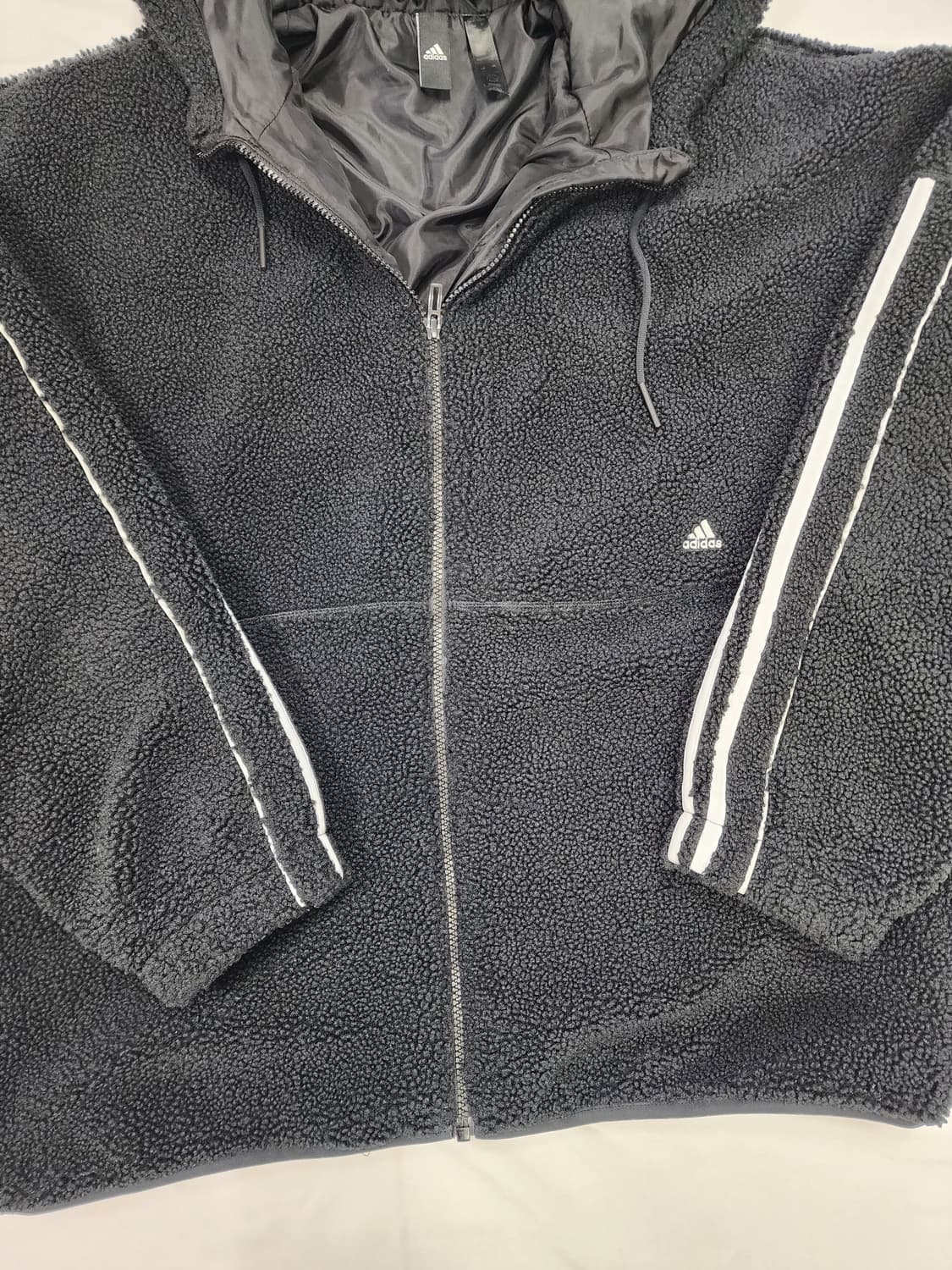 아디다스 보다 뽀글이 삼선 플리스 후드 집업 상품이미지4