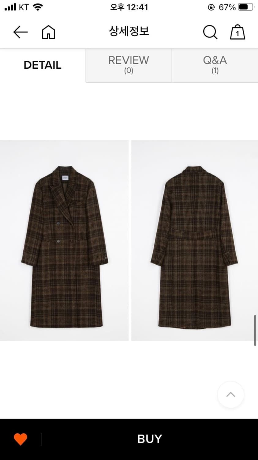 플랫80 체크 코트 상품이미지3