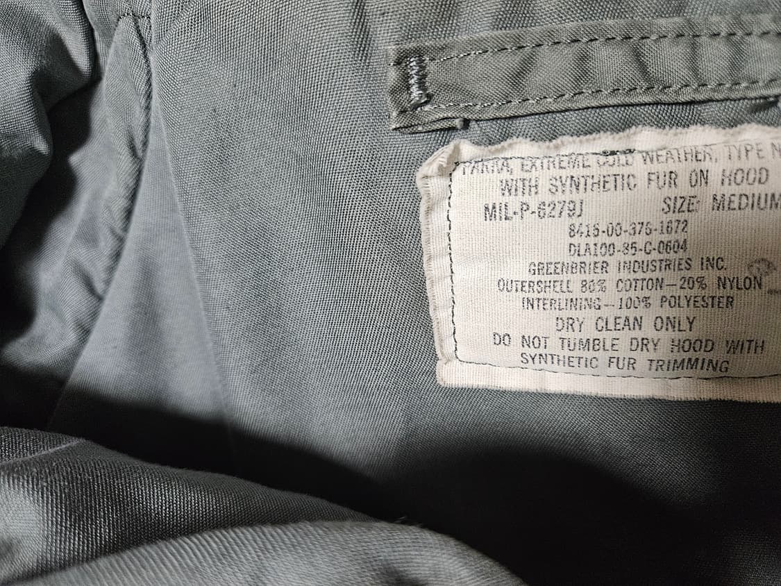 80s 미군 n3b 오리지널 콜드파카 M 상품이미지4