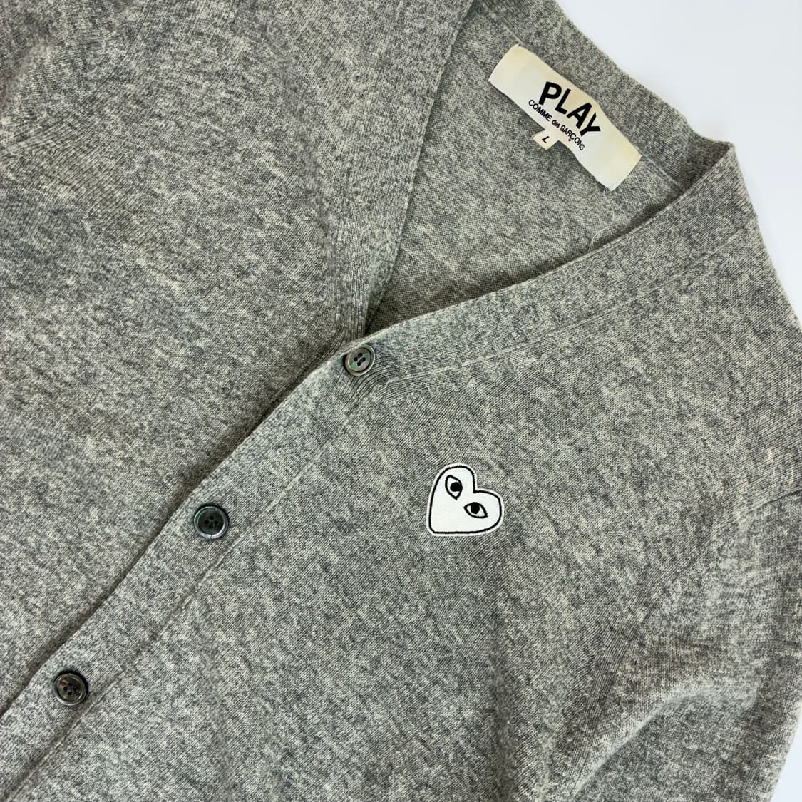 Comme des Garcons 꼼데가르송 그레이 화이트 와펜 가디건 상품이미지3