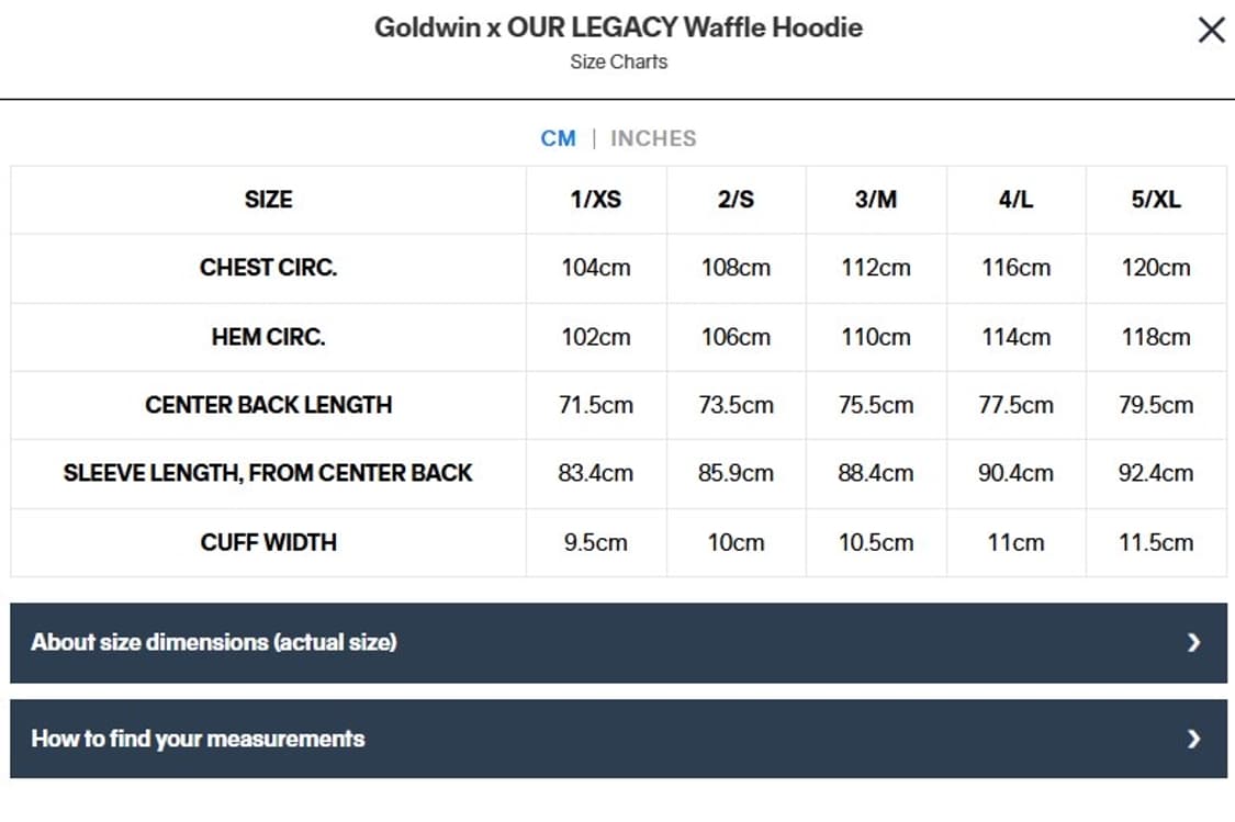 아워레가시 워크샵 x 골드윈 와플 후드 본 화이트 새상품 상품이미지3
