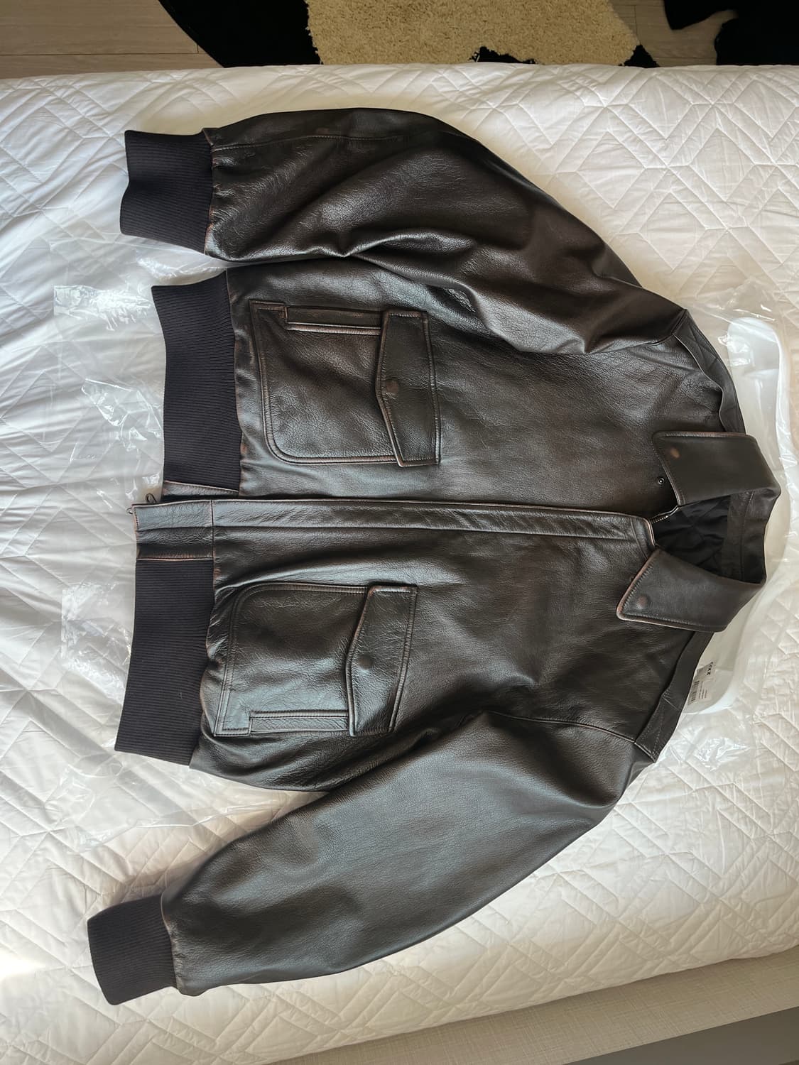 빈티지 카우 스킨 A-2 레더 자켓 (다크브라운) L 상품이미지2