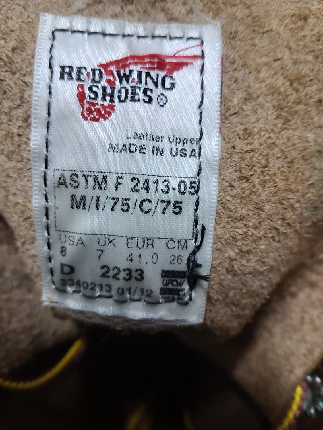 레드윙 2233 슈퍼솔 260 US8D 신품급상태  상품이미지2