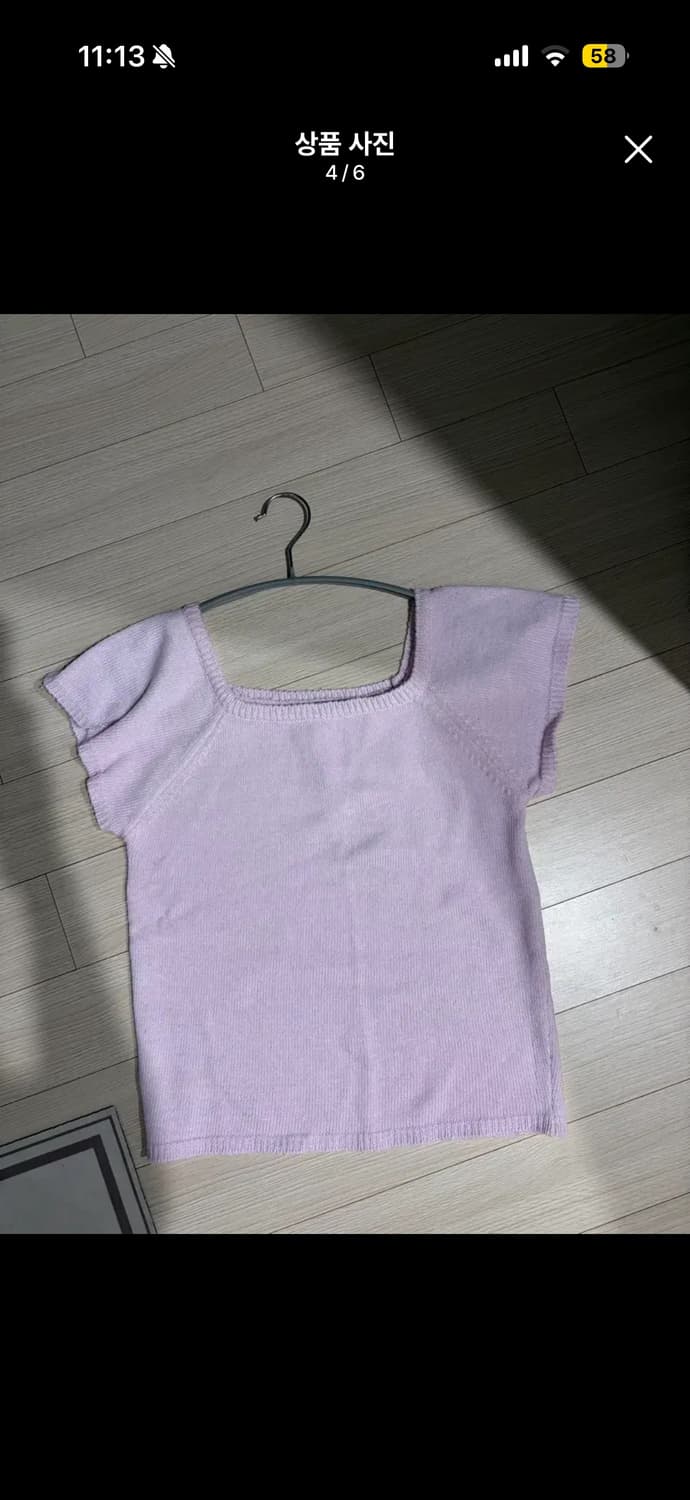 론론 스퀘어넥 반팔 니트 상품이미지3