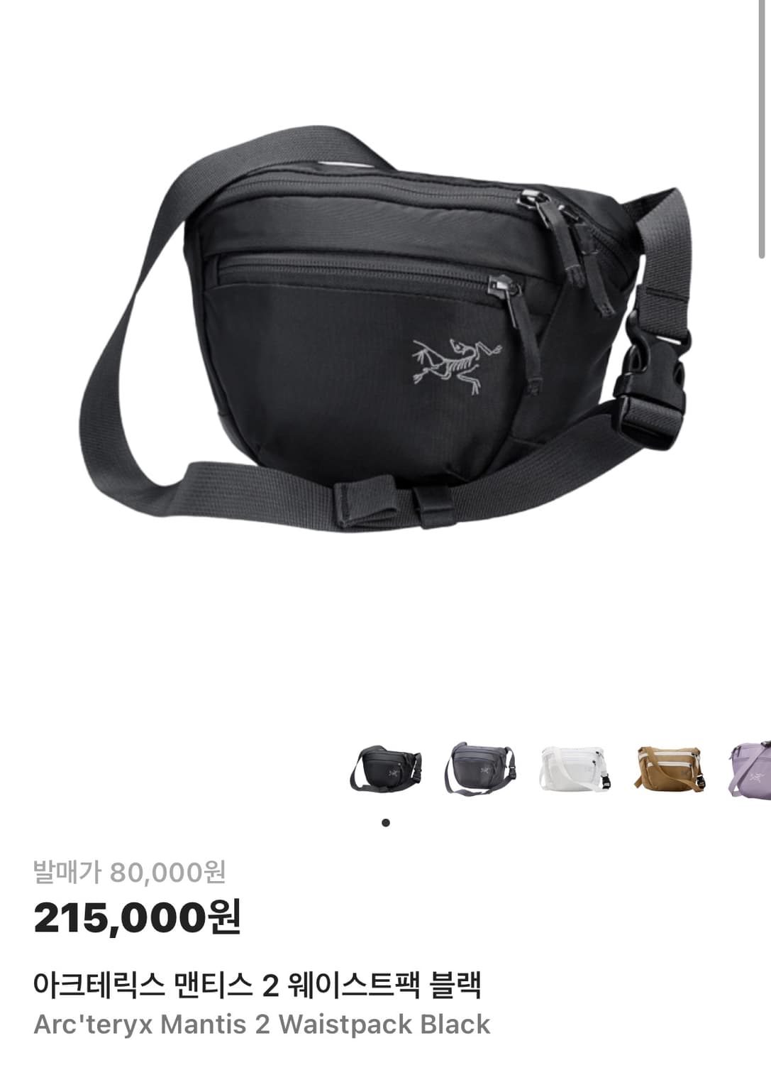 아크테릭스 멘티스2 웨이스트백 블랙 상품이미지1