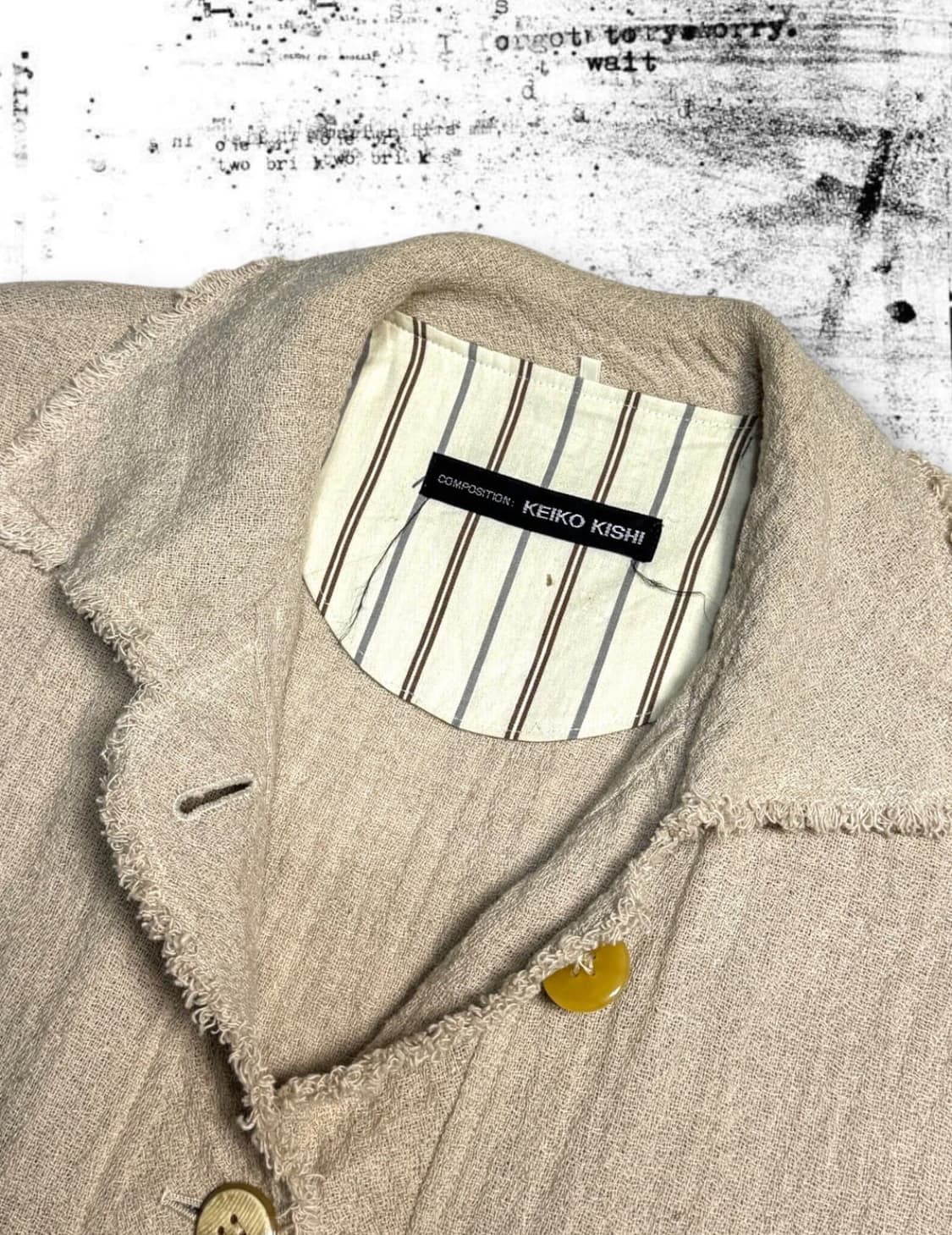 KEIKO KISHI - beige Linen jacket 상품이미지2