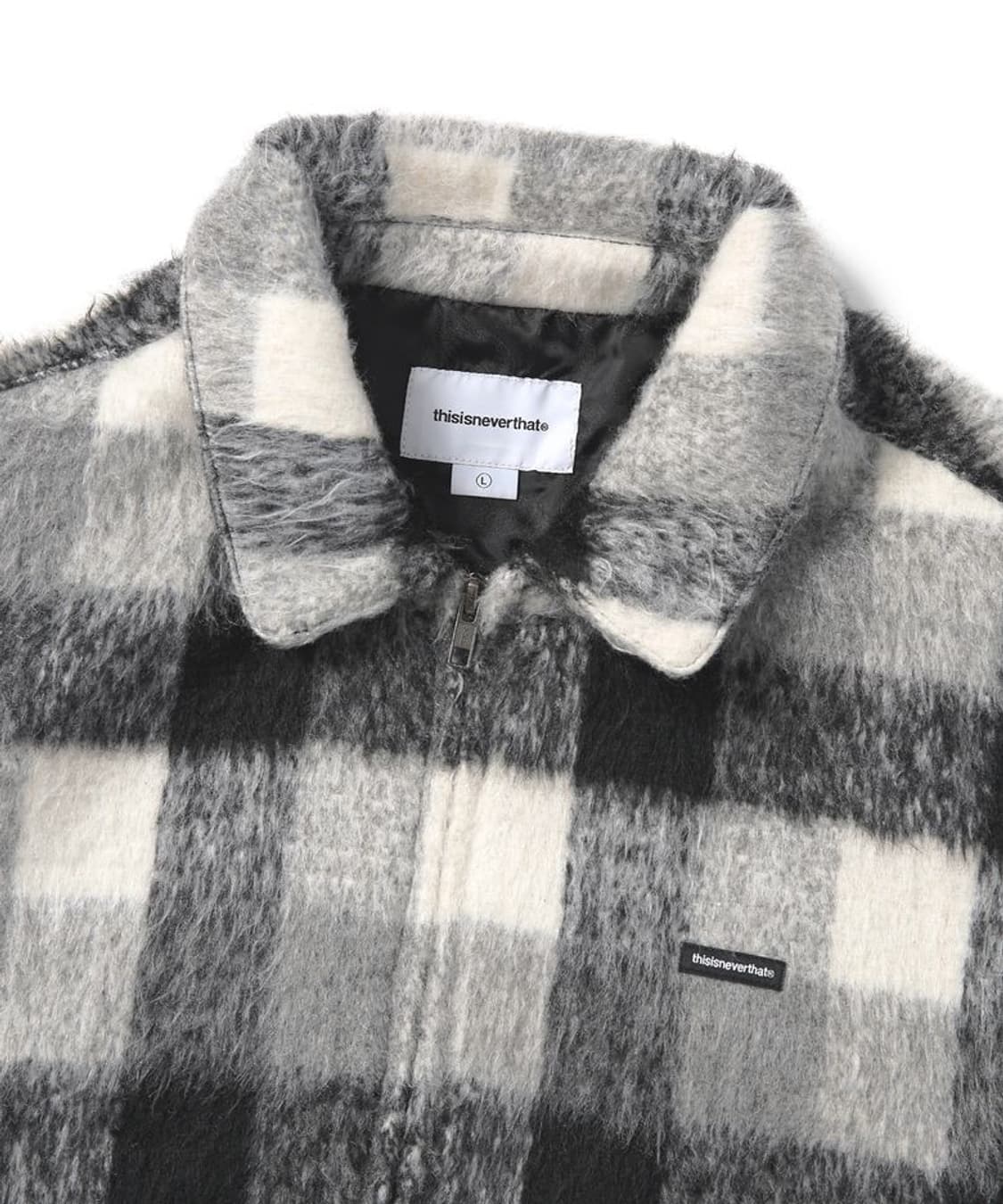 Brushed Check Zip Jacket Black  상품이미지2