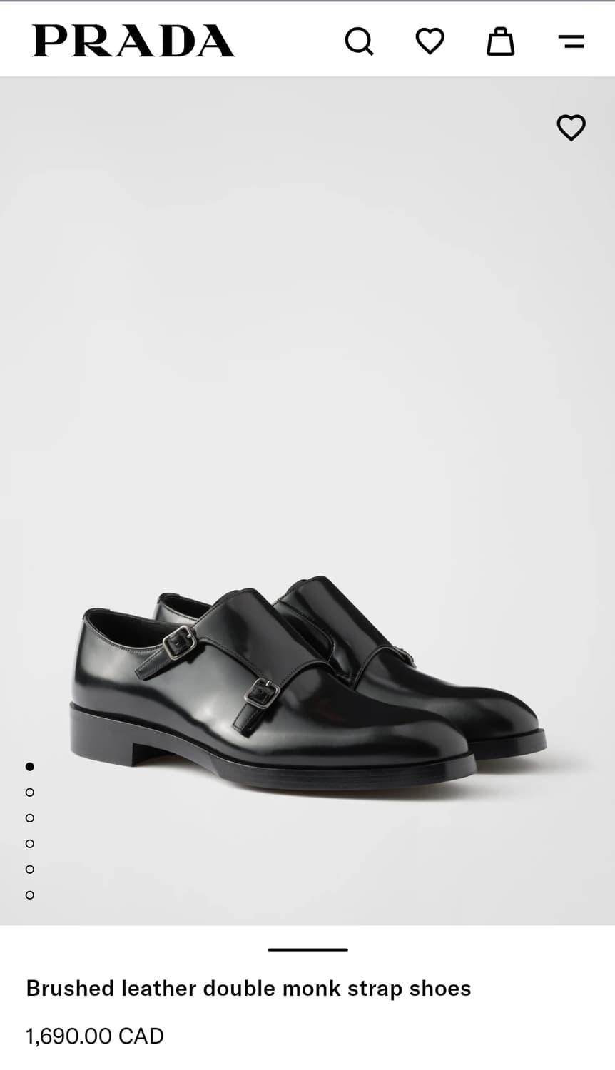prada brushed leather double monk strap 상품이미지1