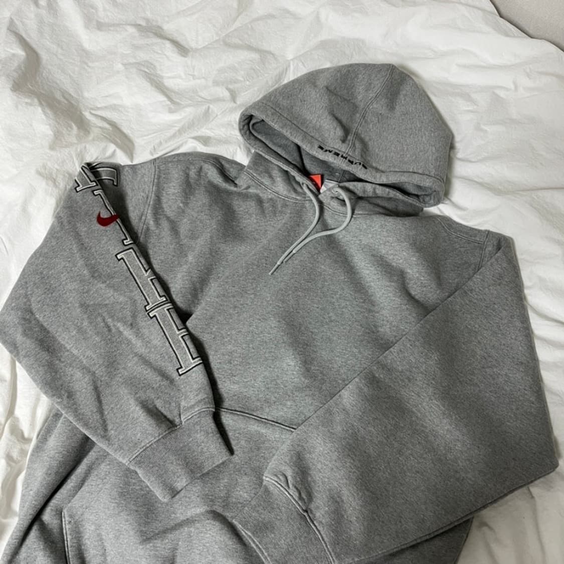 [M size] 나이키 슈프림 헤더그레이 후드 상품이미지2
